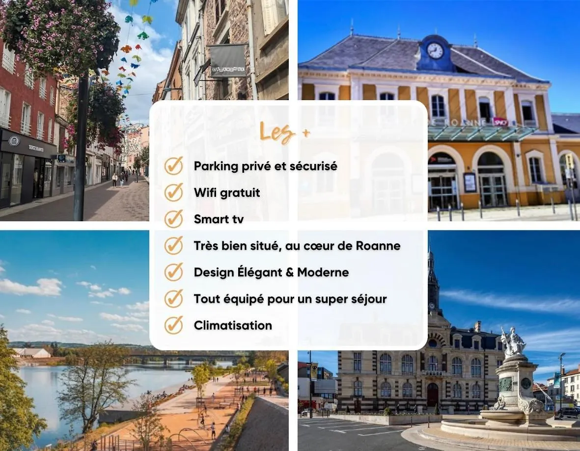 Ficus Roanne Centre-Ville - Clim & Parking 0*,